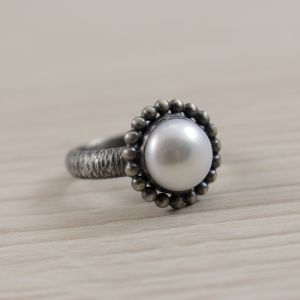 Perła i srebro - pierścionek 2750 - ChileArt